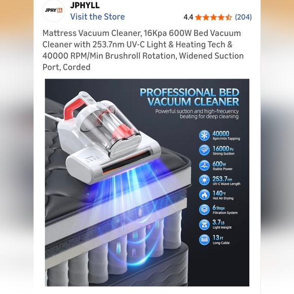 Bed Vacuum Cleaner / Ultra UVC - Picture 3 of 16